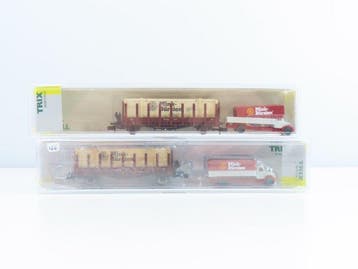 Minitrix N - 15366 - Modeltrein goederenwagon (2) - 2x
