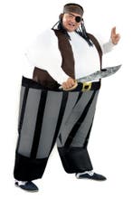 KIMU® Opblaas Kostuum Piraat Opblaasbaar Pak Piratenpak Masc, Ophalen of Verzenden