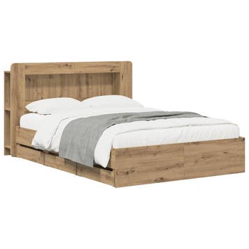 vidaXL Bedframe met opbergruimte en hoofdbord Artisanaal, Verzenden, Nieuw