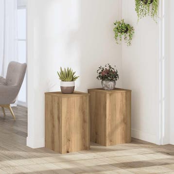 vidaXL Plantenstandaards 2 st 30x30x50 cm hout artisanaal, Verzenden, Nieuw