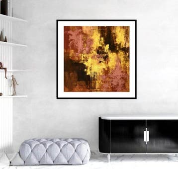 Dam Domido - Gold sun - 80 x 80 cm - White background