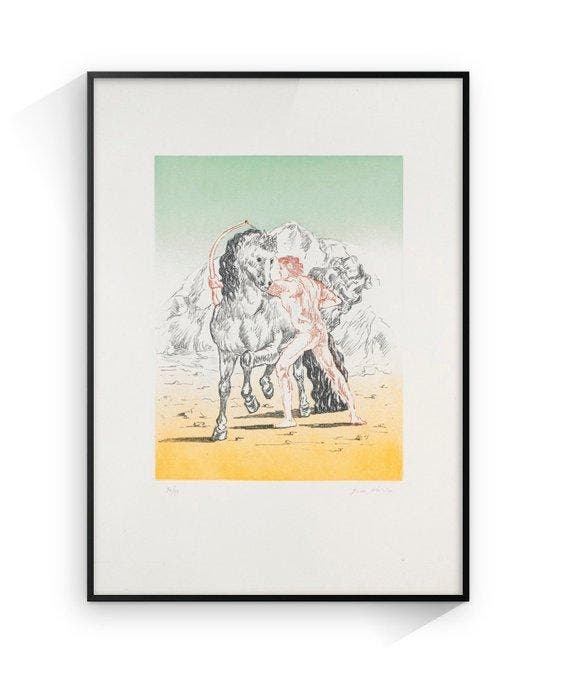 Giorgio De Chirico (1888-1978) - Arciere con cavallo, Antiek en Kunst, Kunst | Designobjecten