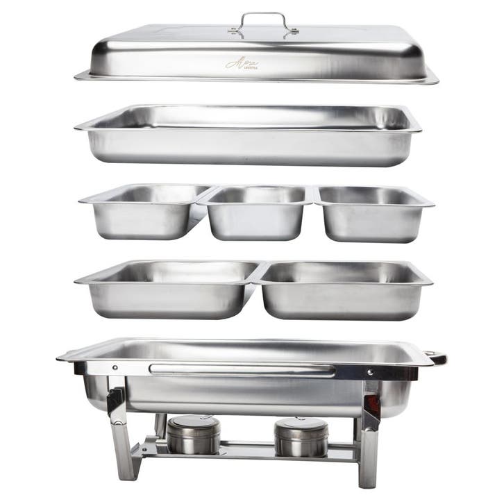 Alora Chafing Dish Chrome 6 Bakken - Voedsel Warmhouden -, Huis en Inrichting, Kasten | Buffetkasten, Nieuw