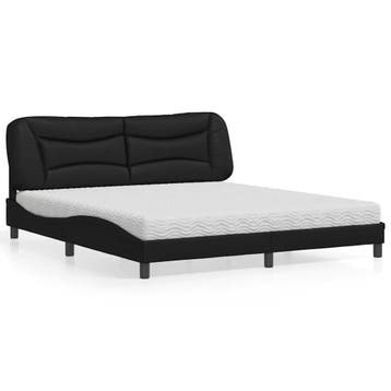 vidaXL Bed met matras Hvar kunstleer zwart 180x200 cm, Verzenden, Nieuw