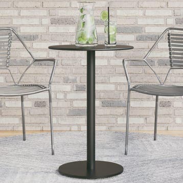 vidaXL Tuintafel rond Ø50x72 cm staal zwart, Tuin en Terras, Verzenden, Nieuw