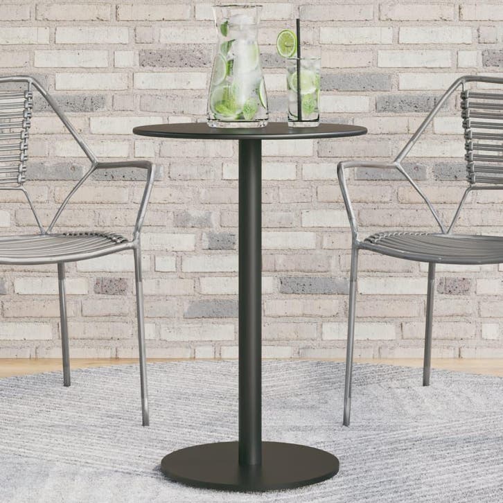 vidaXL Tuintafel rond Ø50x72 cm staal zwart, Tuin en Terras, Tuintafels, Nieuw, Verzenden