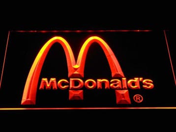 Mac Donalds neon bord lamp LED cafe verlichting reclame lich, Huis en Inrichting, Verzenden, Nieuw