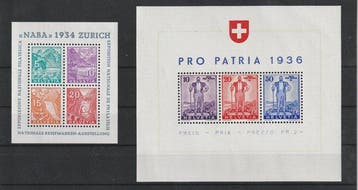 Zwitserland 1934/1960 - Alle blokuitgiften uit deze periode, Postzegels en Munten, Gestempeld