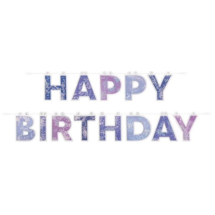 Paarse Happy Birthday Letterslinger, Hobby en Vrije tijd, Feestartikelen, Nieuw, Verzenden