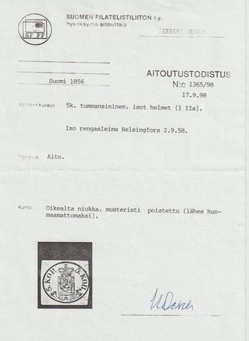 Finland 1856 - 5 KOPEKEN – „GROTE PARELS“ GEKEURD OESCH –, Gestempeld
