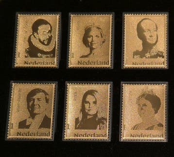Nederland - Volledige set van 12 officiële Nederlandse, Postzegels en Munten, Gestempeld