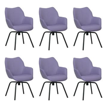 Set van 6 Leren draaibare eetkamerstoelen Magic - Toledo, Ophalen of Verzenden