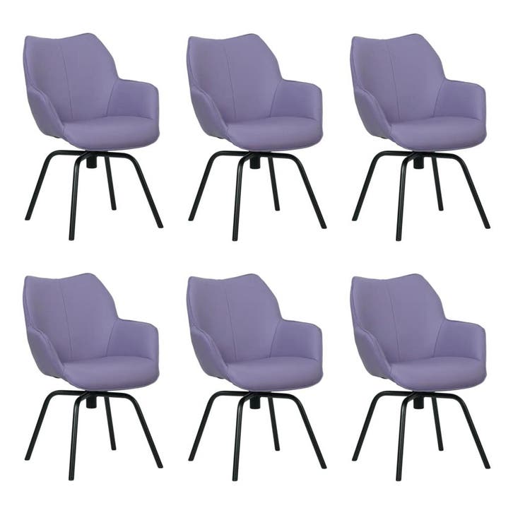 Set van 6 Leren draaibare eetkamerstoelen Magic - Toledo, Maison & Meubles, Tabourets de bar, Enlèvement ou Envoi