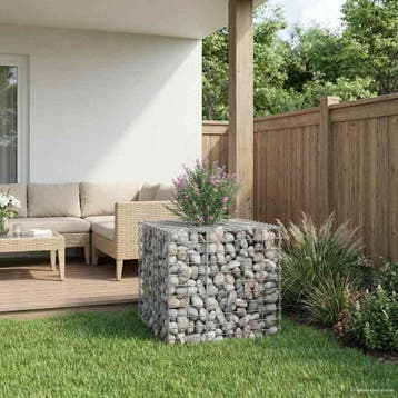 vidaXL Gabion verhoogd bed Zilver, Tuin en Terras, Verzenden, Nieuw