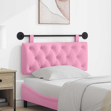 vidaXL Hangend hoofdbord Roze Stof, Verzenden