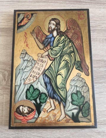 Icoon - Sint Johannes de Doper en Voorloper, met de hand