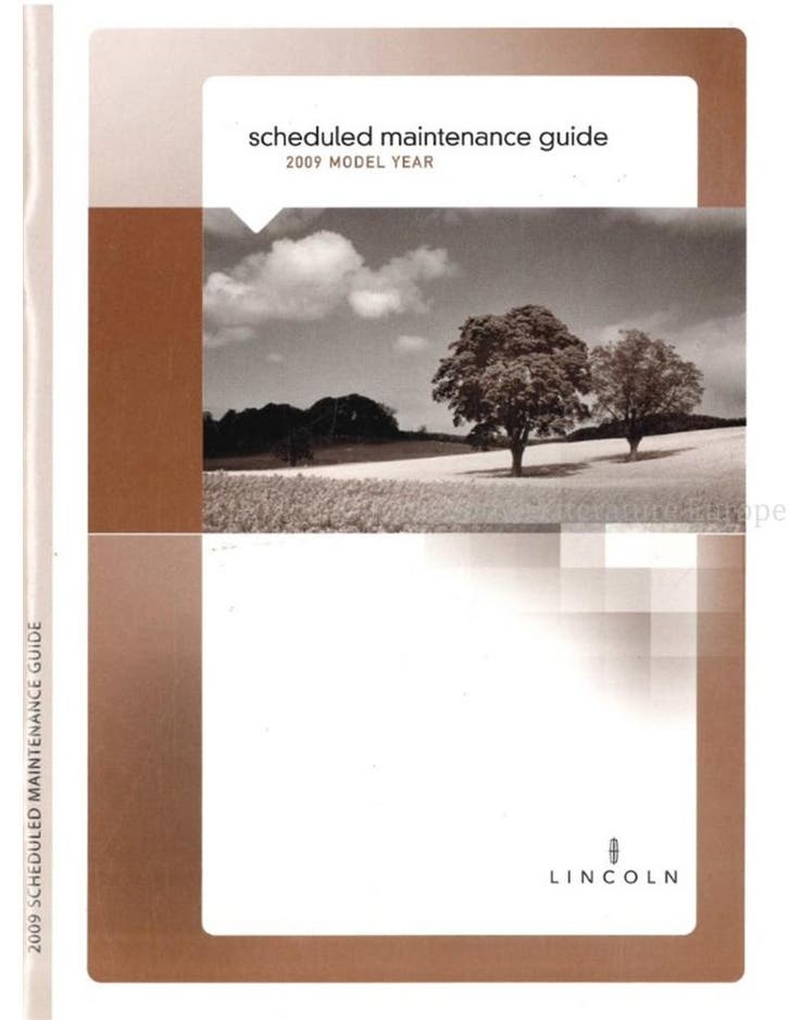 2009 LINCOLN ONDERHOUDSBOEKJE ENGELS, Autos : Divers, Modes d'emploi & Notices d'utilisation