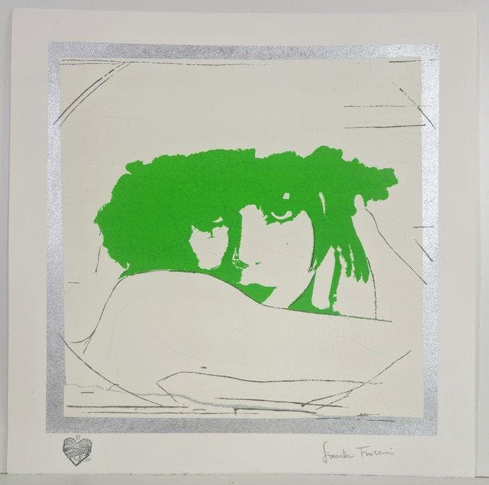 Giosetta Fioroni (1932) - Doppio Liberty Verde Luminoso, Antiquités & Art, Antiquités | Autres Antiquités