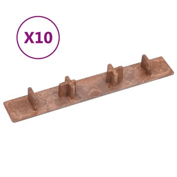 vidaXL Terrasafdekkappen 10 st kunststof bruin, Doe-het-zelf en Bouw, Verzenden, Nieuw