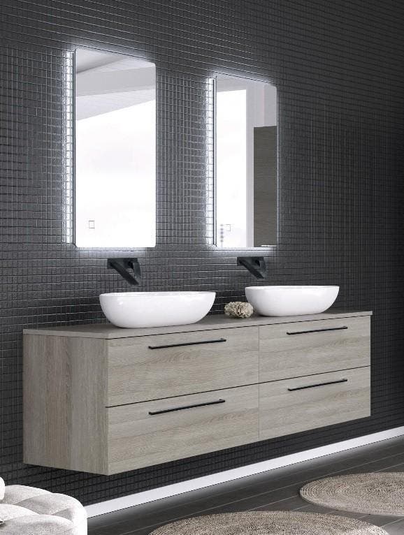 GENIOUS 2 METER / DUBBEL WASKOM Badmeubel Met Waskom 200 Cm, Maison & Meubles, Salle de bain | Meubles de Salle de bain, Enlèvement ou Envoi