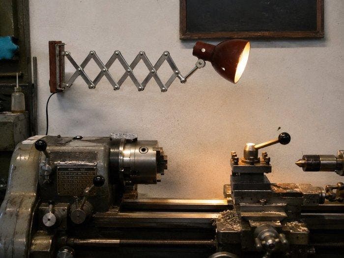Lamp - Staal, Antiek en Kunst, Curiosa en Brocante