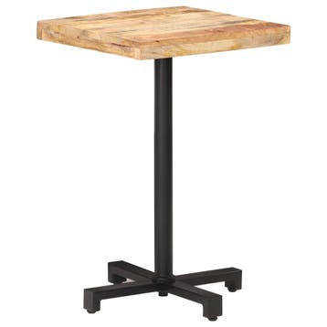 vidaXL Bistrotafel vierkant 50x50x75 cm ruw mangohout, Verzenden