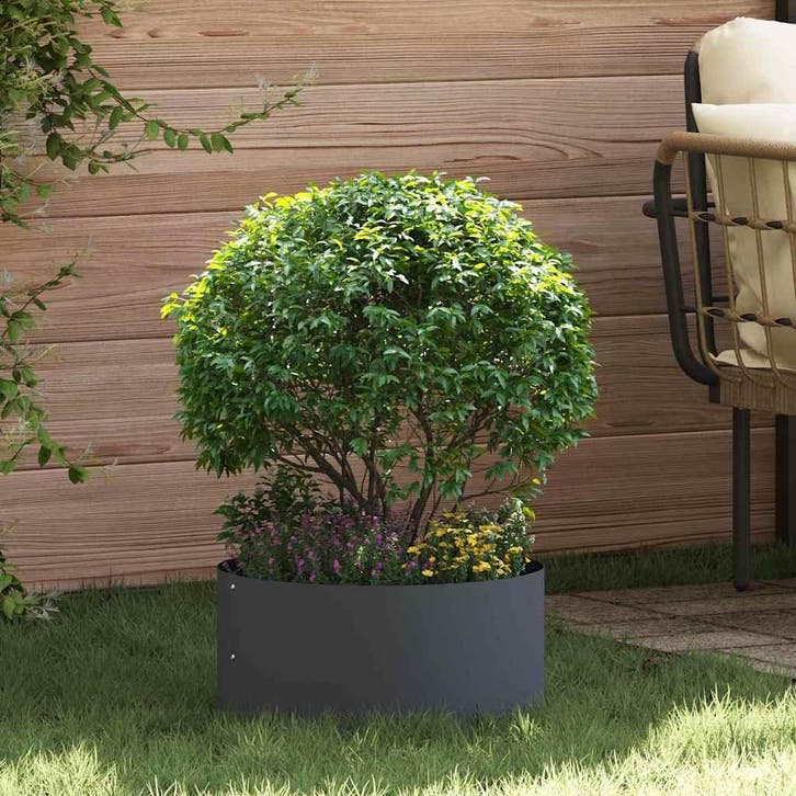 vidaXL Plantenring Antraciet 40 x 40 x 20 cm Koudgewalst, Tuin en Terras, Bloempotten, Nieuw, Verzenden