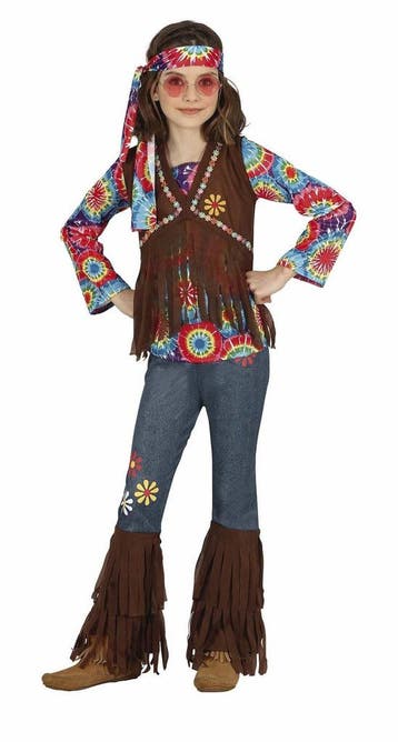 Hippie Kostuum Meisje Bloemen, Kinderen en Baby's, Carnavalskleding en Verkleedspullen, Verzenden, Nieuw
