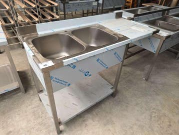 Inox dubbele spoeltafel, Ophalen