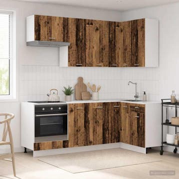 vidaXL Keukenblok LYON 8 st Oud hout Bewerkt hout, Verzenden