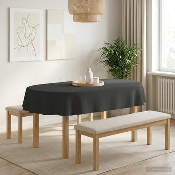 vidaXL Tafelkleed 5 st Ovaal Donkergrijs 130 x 220 cm, Verzenden, Nieuw