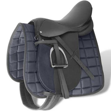 vidaXL Echt lederen paardrijzadel 17,5 18 cm (5-in-1 set,, Verzenden, Nieuw