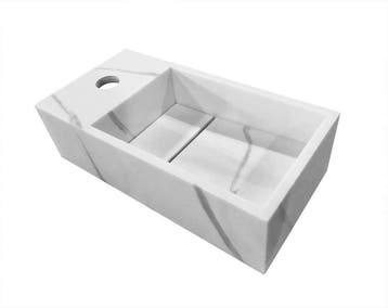 Noble fontein links Solid surface 36 x 18 x 10 cm marmer wit, Ophalen of Verzenden, Nieuw
