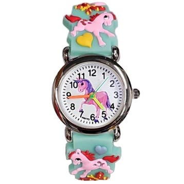 Fako - Kinderhorloge - 3D - Eenhoorn Sunshine – Mintgroen, Handtassen en Accessoires, Horloges | Kinderen, Verzenden, Nieuw