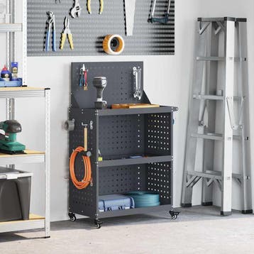 vidaXL Gereedschapswagen Antraciet 65 x 35 x 111 cm, Verzenden