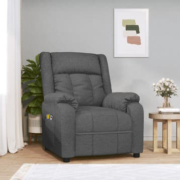 vidaXL Massagestoel elektrisch stof donkergrijs, Verzenden, Nieuw