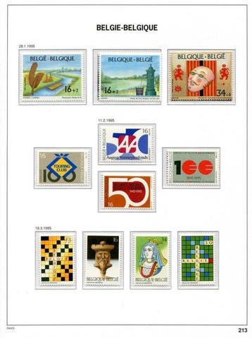 Belgique 1995/1999 - Collection complète selon l’agencement, Gestempeld