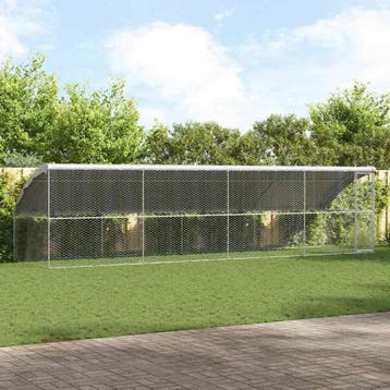 vidaXL Hondenhok 4 pcs Zilver 8 x 2 x 2 m Gegalvaniseerd, Verzenden, Nieuw