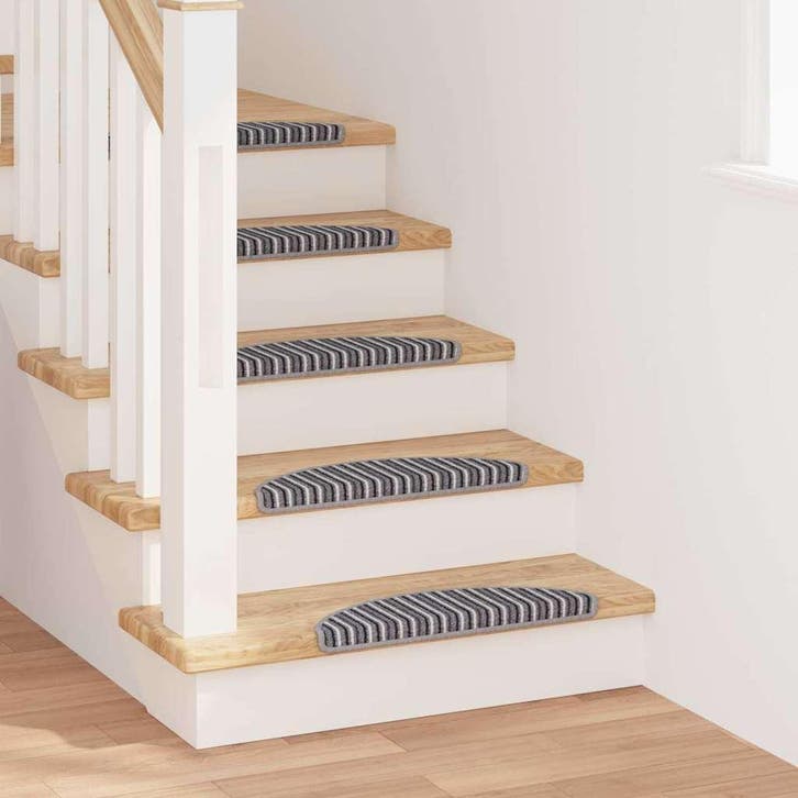 vidaXL Zelfklevende trapmatten 15 pcs Grijs 56 x 17 x 3 cm, Doe-het-zelf en Bouw, Ladders en Trappen, Nieuw, Verzenden