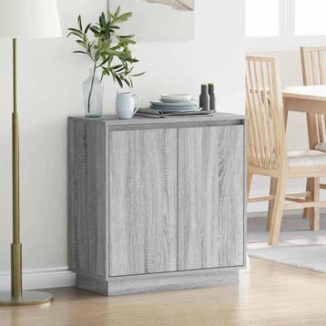 vidaXL LED Dressoir Grijs sonoma 71 x 34,5 x 75 cm Bewerkt, Verzenden