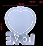 Siliconenmal fotolijstje hart love epoxy resin 16 cm per