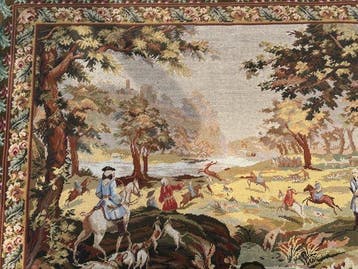 Wandtapijt - 110 cm - 145 cm - Scene of hunting on horse