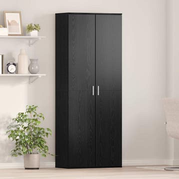 vidaXL Highboard 70 x 33.5 x 180 cm Bewerkt hout Zwart Eiken, Huis en Inrichting, Verzenden, Nieuw