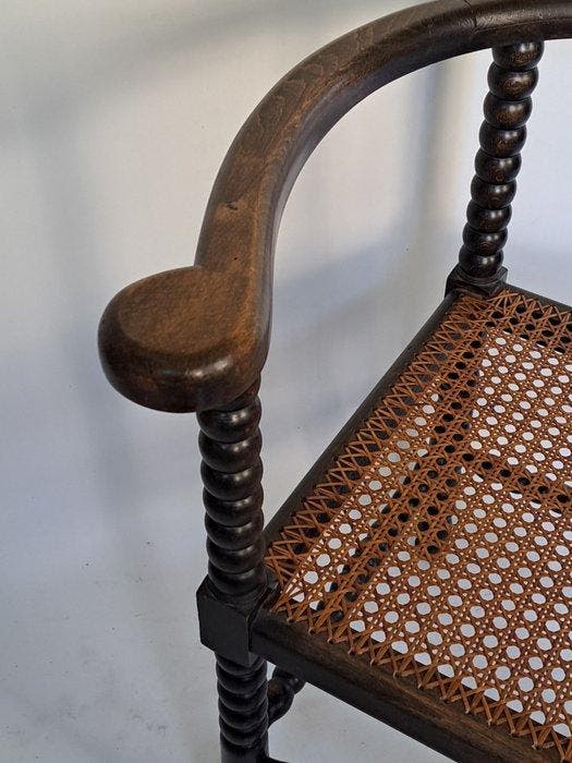 Stoel - Hout, Rattan - Bobbin, Antiquités & Art, Antiquités | Autres Antiquités