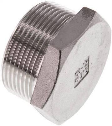 Plug R1 1/2 RVS met Buitenzeskant 16bar, Verzenden