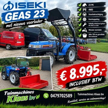 prachtige iseki geas 23 met nieuwe voorlader en grondbak jak, Ophalen