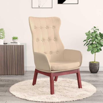 vidaXL Relaxstoel stof crèmekleurig, Verzenden, Nieuw