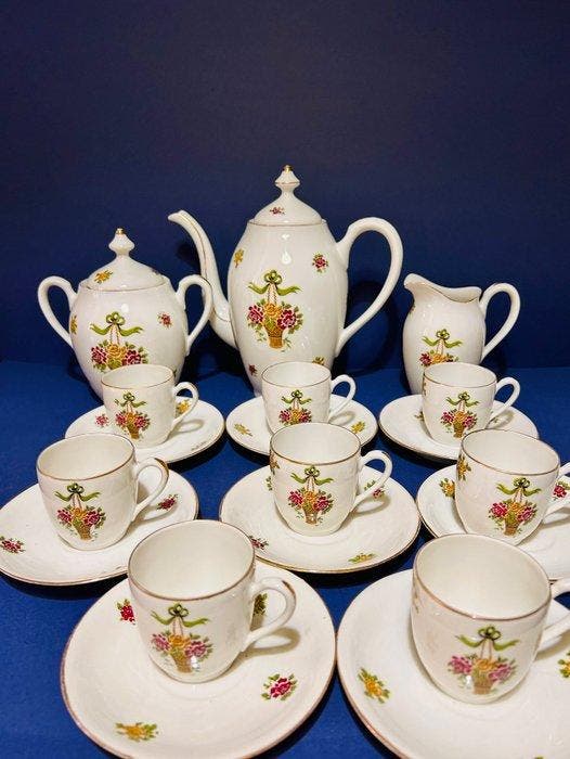 Limoges - Koffieservies - Limoges Porselein - Franse, Antiquités & Art, Curiosités & Brocante