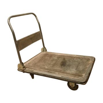 Plateauwagen 900x600x870 mm staal gebruikt 4 zwenkwielen, Ophalen of Verzenden