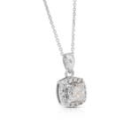 Collier avec pendentif - 18 carats Or blanc - 1.13ct. tw.